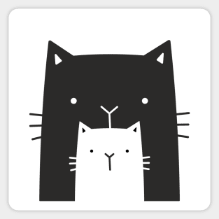two cats big and small cat gift Sticker
